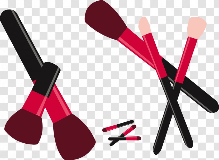 Makeup Brush Cosmetics Make-up - Vector Red Transparent PNG