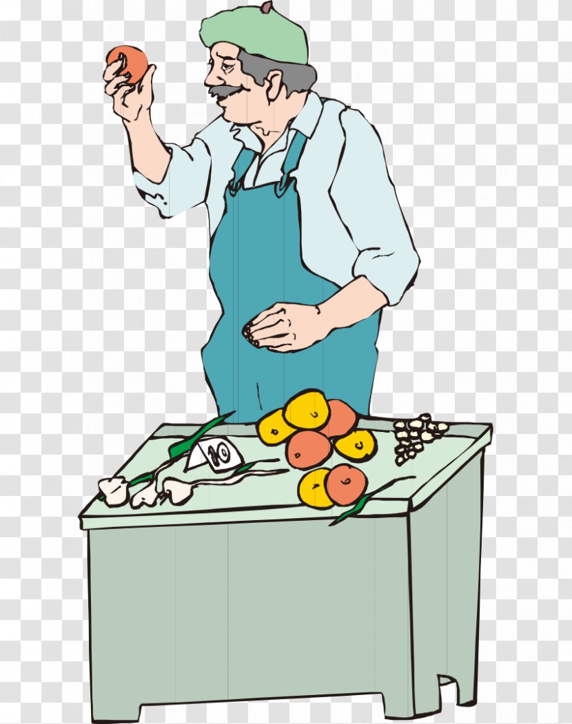 Cartoon Animation Drawing - Hand-painted Color Businessman Street Vendors Trading Transparent PNG