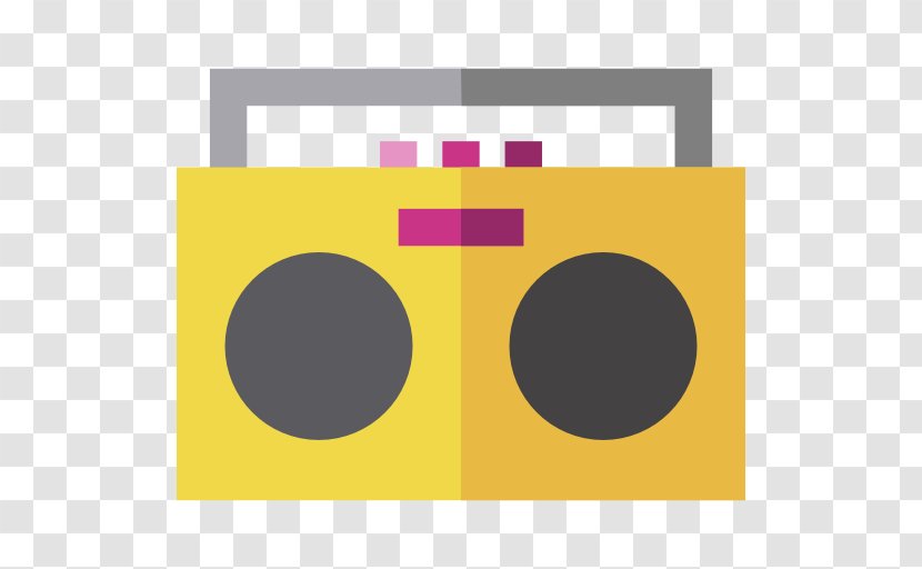 Boombox - Text - Yellow Transparent PNG