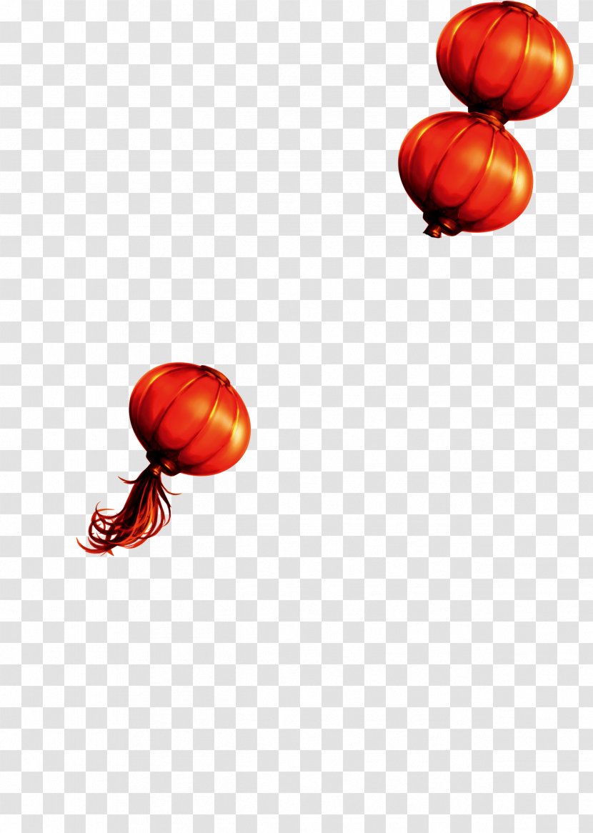 Paper Lantern Sky - New Year - Chinese Decorative Red Lanterns HD Free Matting Material Transparent PNG