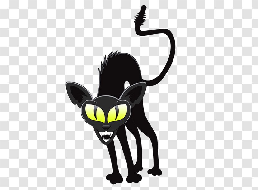 Clip Art Cat Halloween Image Cartoon - Urubu A Tete Rouge Transparent PNG