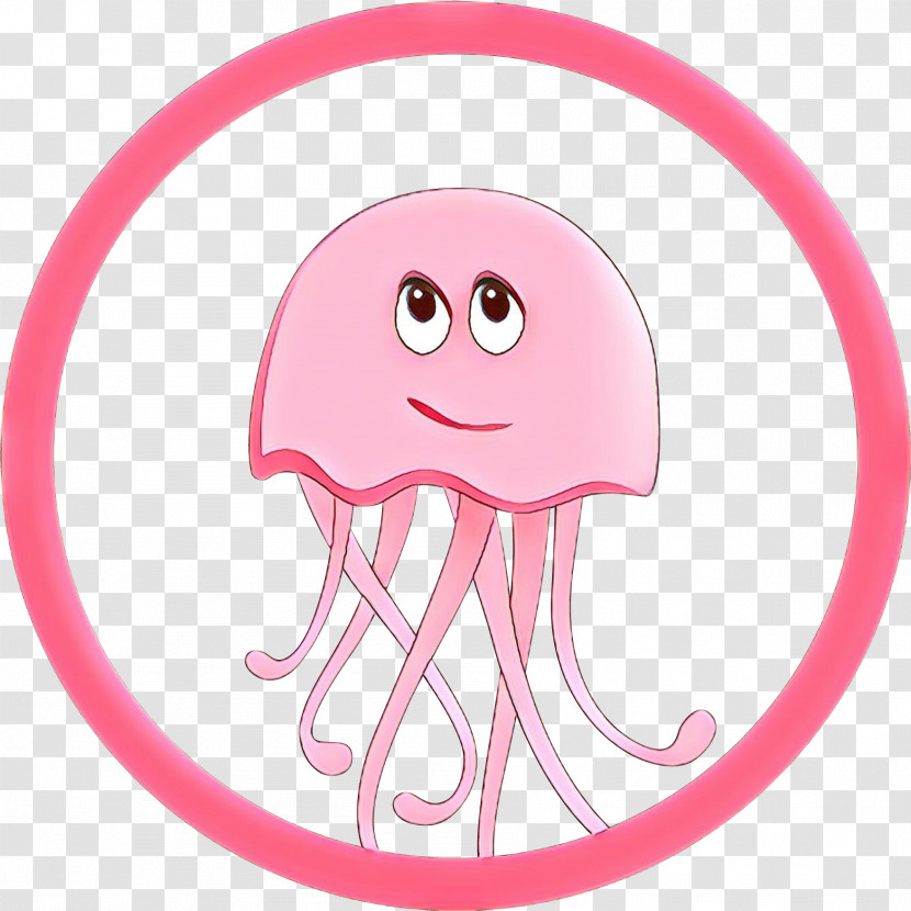 Pink Jellyfish Cartoon Octopus Nose Transparent PNG