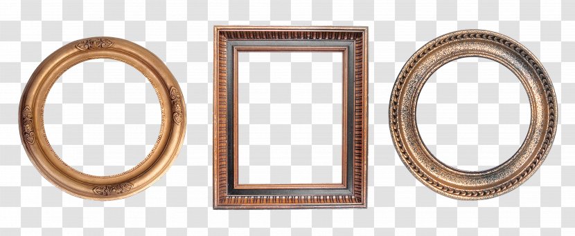 Picture Frames Art Gold - Body Jewelry - Round Frame Transparent PNG