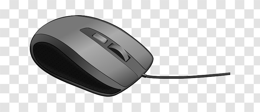 Computer Mouse Clip Art - Painted Black Wired Transparent PNG
