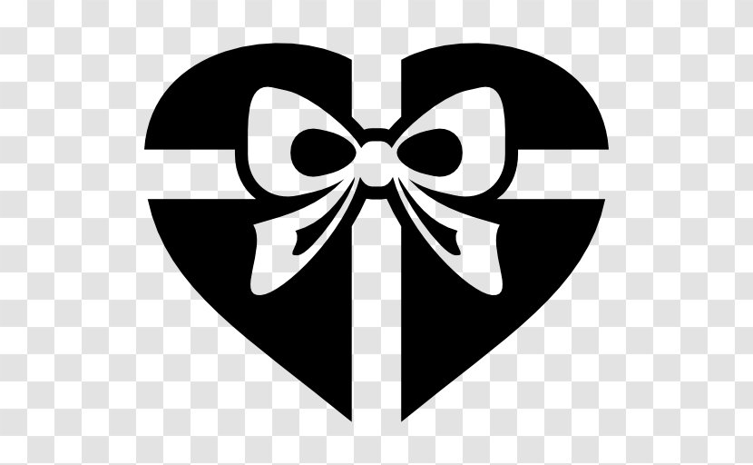 Gift Christmas Decorative Box - Silhouette - Heart-shaped Ribbon Transparent PNG