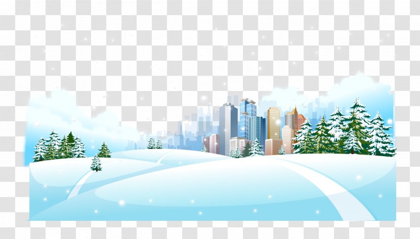 Poster Wallpaper - Brand - Snowy City Transparent PNG