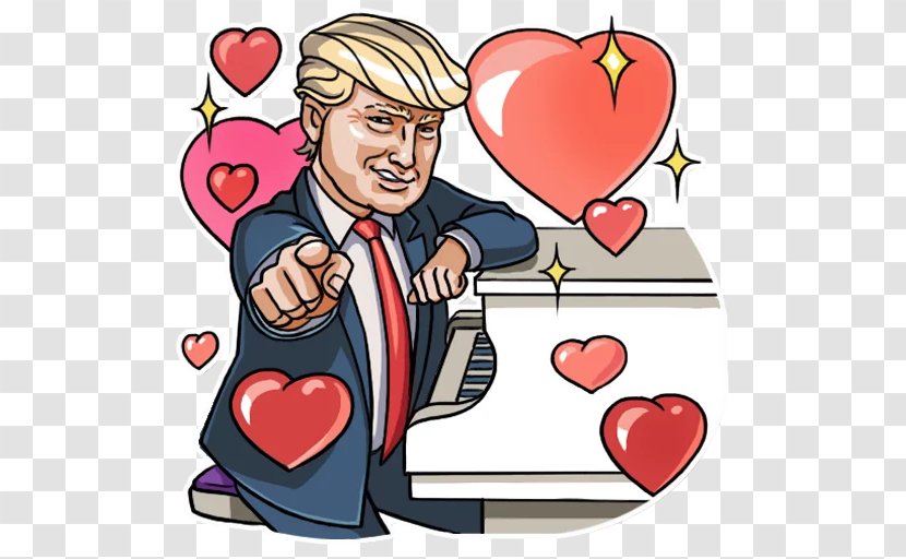 Donald Trump Telegram Sticker United States Messaging Apps - Heart Transparent PNG