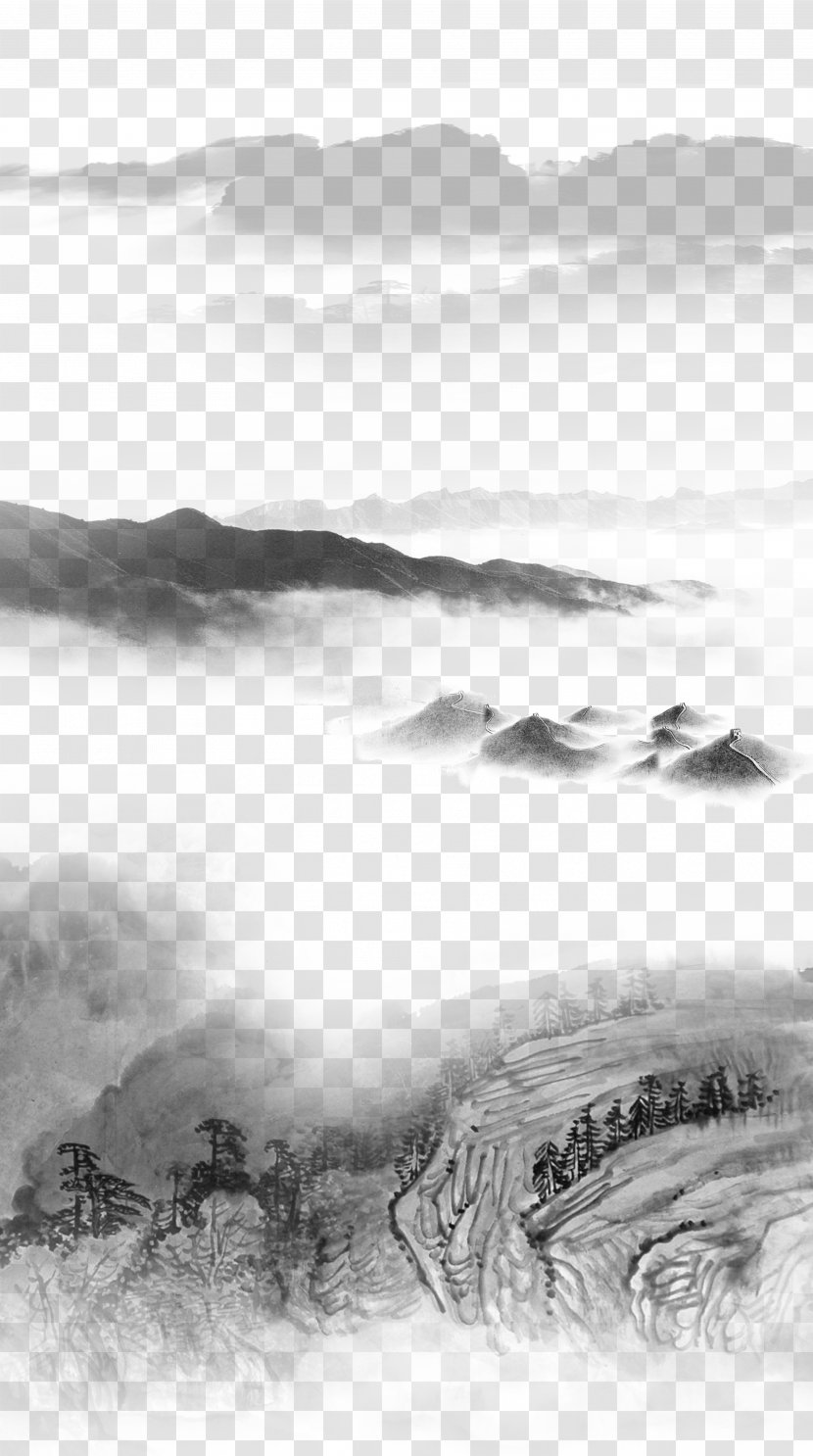 Himalayas Mountain Euclidean Vector Download - Monochrome - Mountains,mountain Peak Transparent PNG