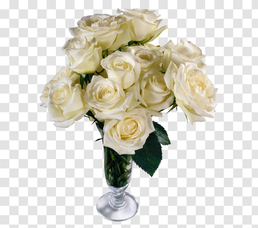 Flower Bouquet Rose Clip Art - White Roses Transparent Vase Transparent PNG