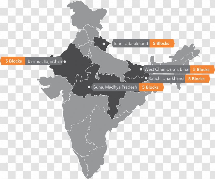 States And Territories Of India Vector Map - Mapa Polityczna Transparent PNG