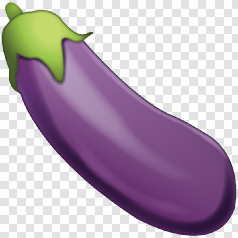 Emoji Eggplant Vegetable Text Messaging Sticker - Silhouette Transparent PNG
