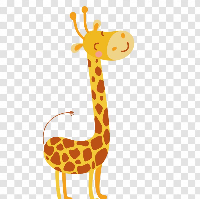 Giraffe Cartoon Greeting Card Birthday - Mammal - Cute Vector Transparent PNG