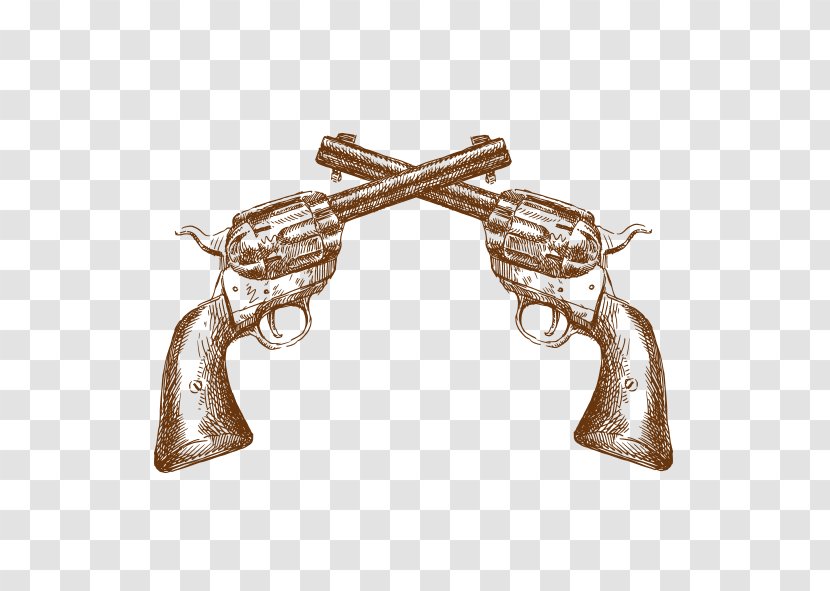 American Frontier Western Illustration - Clip Art Women - Spear Revolver Transparent PNG