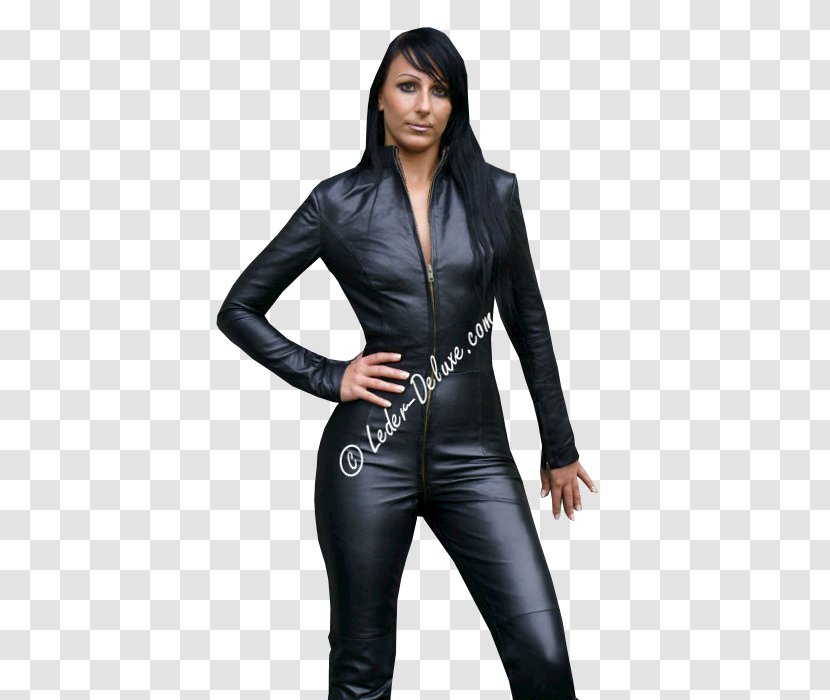Leather Jacket Catsuit Clothing - Flower Transparent PNG