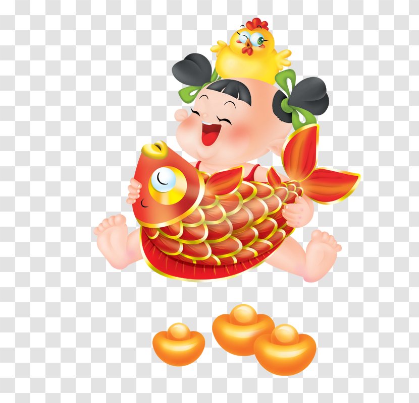 Chinese New Year Reunion Dinner Fish Cartoon - Lunar - Giant Salamander Transparent PNG