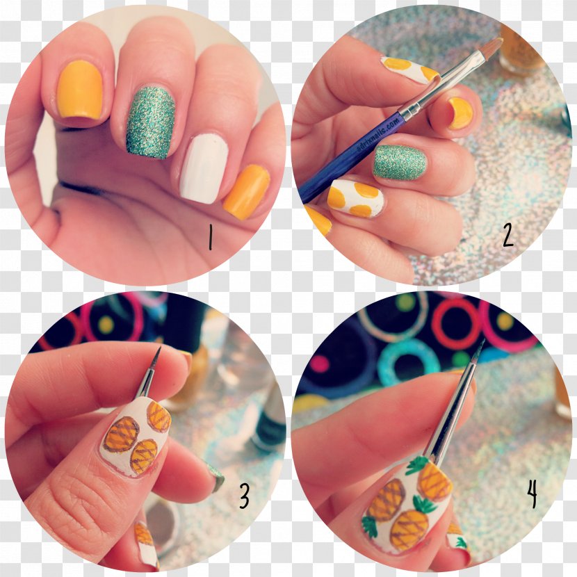 Nail Polish Pineapple Finger Art - Paintbrush - Pedicure Transparent PNG