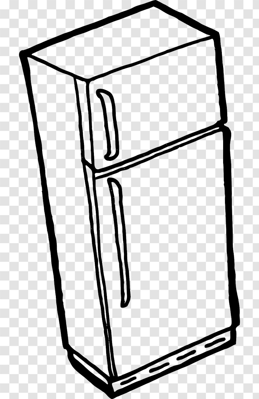Refrigerator Drawing Cartoon Clip Art - Black And White Transparent PNG