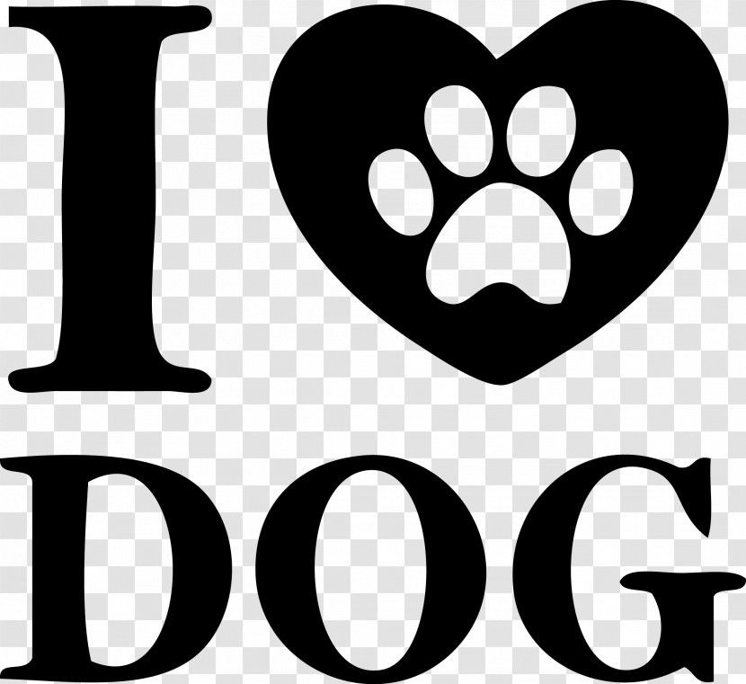 Dog Pet Clip Art - Black And White - I Love Dogs DOG Transparent PNG