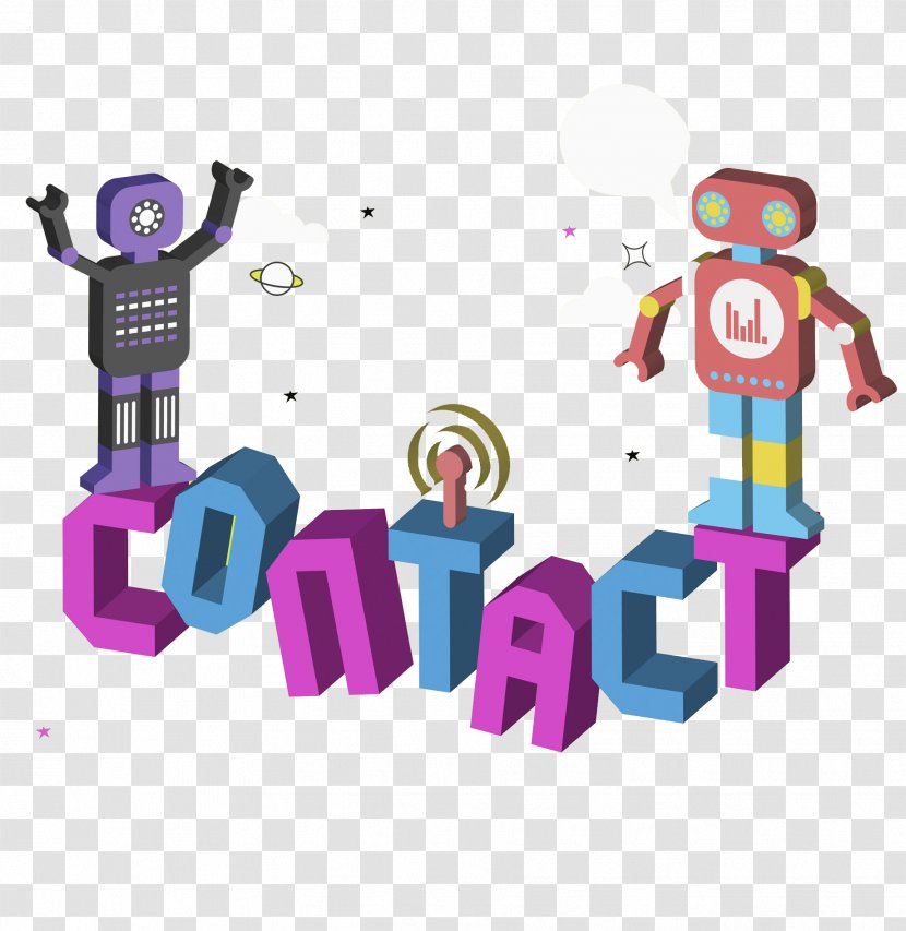 Drawing Robot Illustration - Violet - Letter Transparent PNG