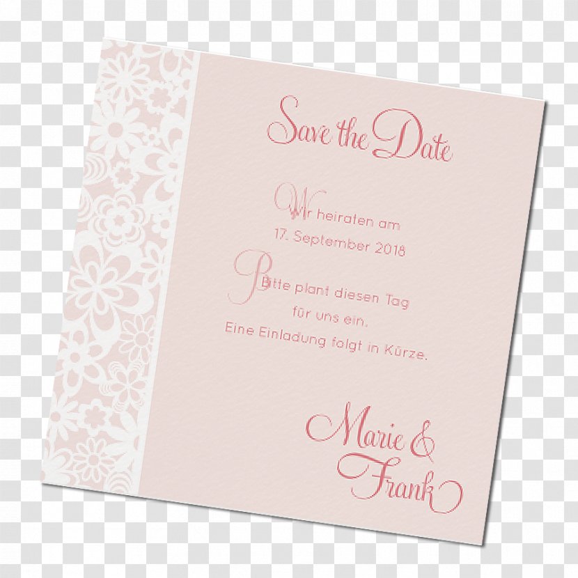 Wedding Invitation Pink M Convite Font - Save The Date Transparent PNG