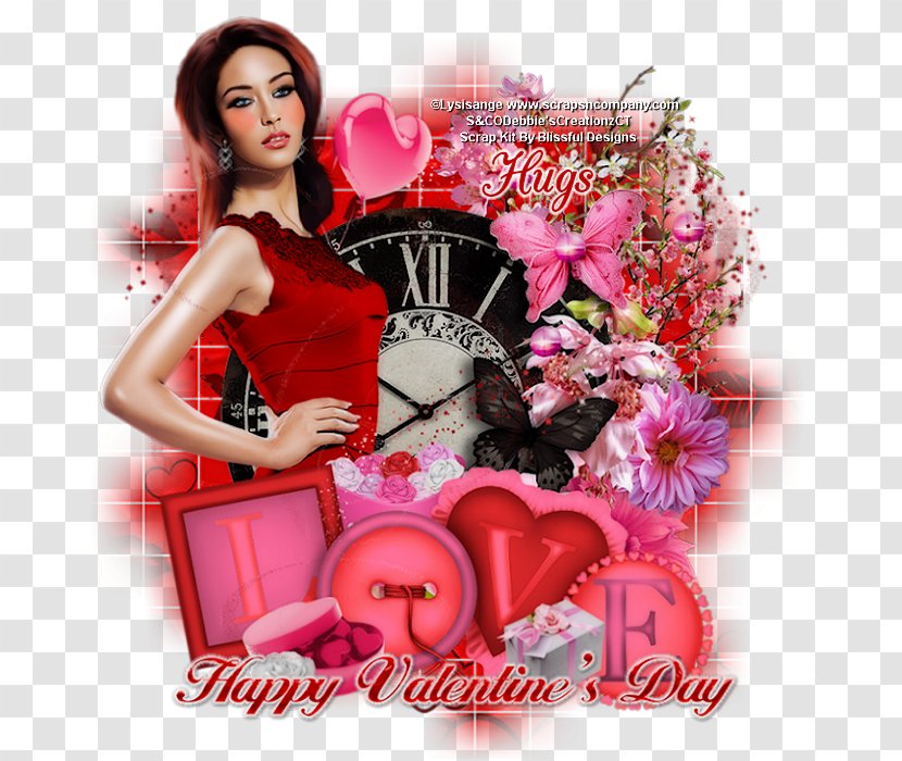 Valentine's Day Gift Pink M Hotel Clock - Flower Transparent PNG