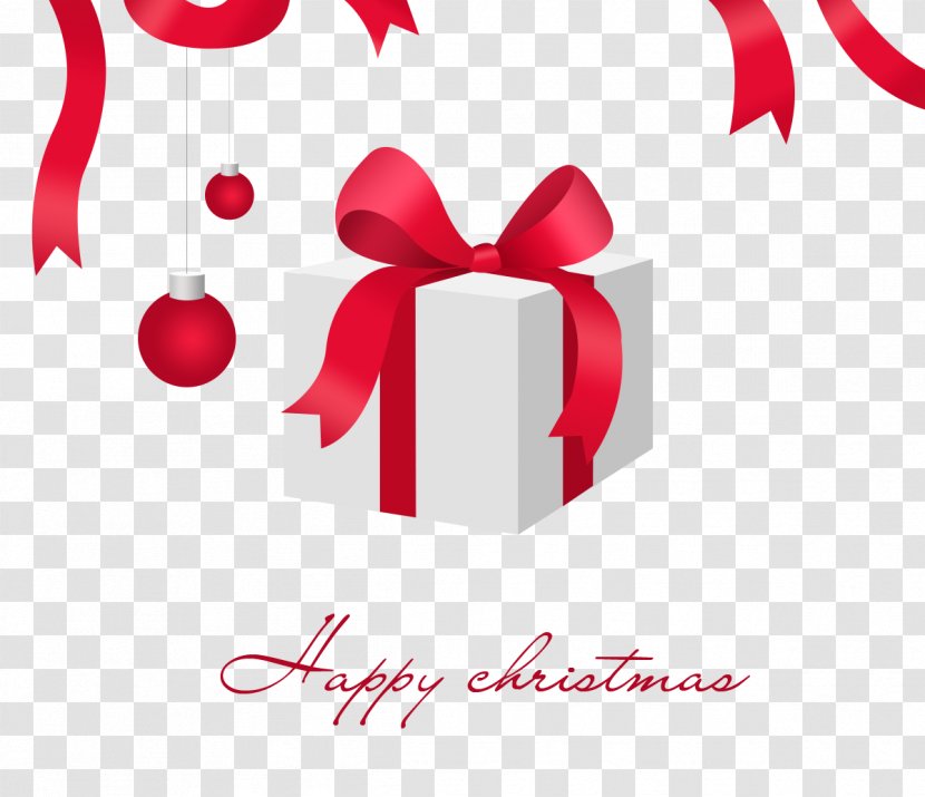 Christmas Card Greeting - Red Ribbon Transparent PNG