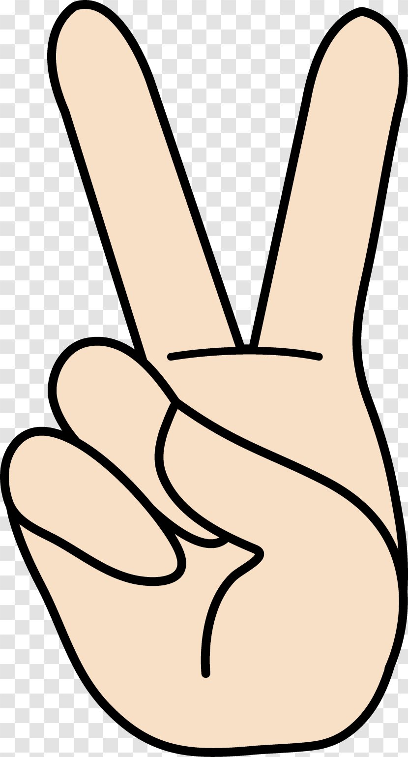 Peace Symbols V Sign Gesture Language Clip Art - Line - Peaceful Signs Cliparts Transparent PNG