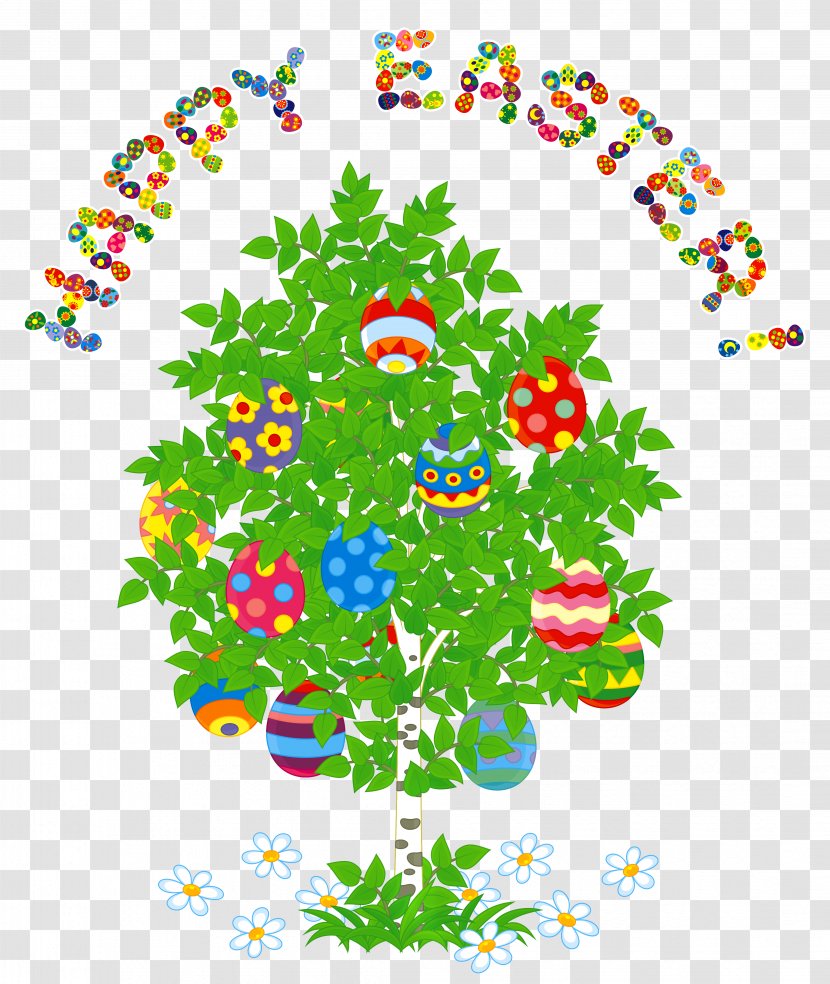 Easter Bunny Egg Tree Clip Art - Happy And Clipart Picture Transparent PNG