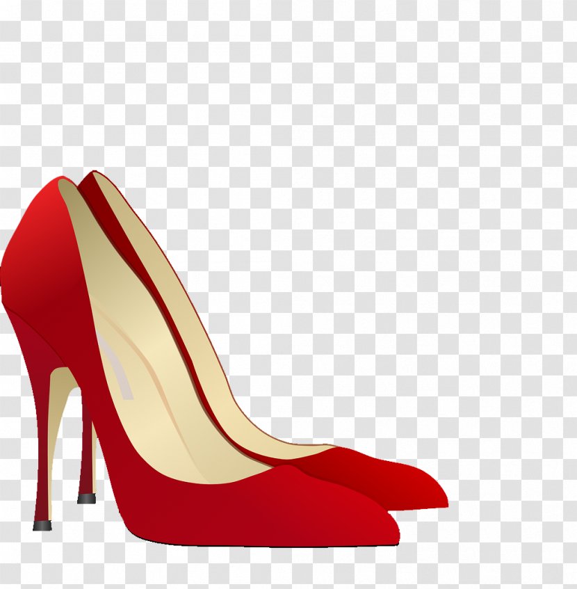 High-heeled Footwear Court Shoe Clip Art - Red High Heels Transparent PNG