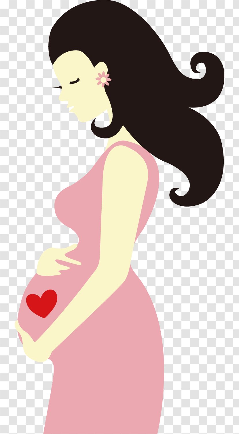 Woman Cartoon Drawing - Watercolor - Pregnant Women Hand-painted Pattern Transparent PNG