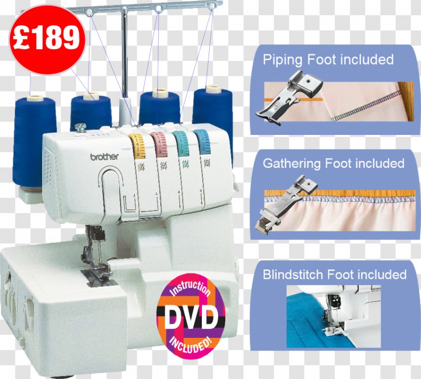 Overlock Sewing Machines Brother 1034D Thread - 1034d - Kit Transparent PNG