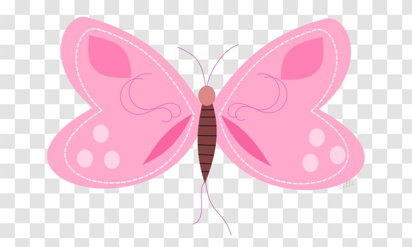 Butterfly Moth Insect Clip Art - Pink - Invitation Transparent PNG