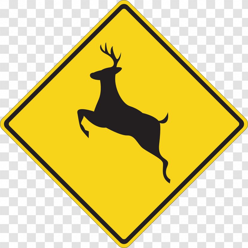 White-tailed Deer Warning Sign Traffic Clip Art Transparent PNG