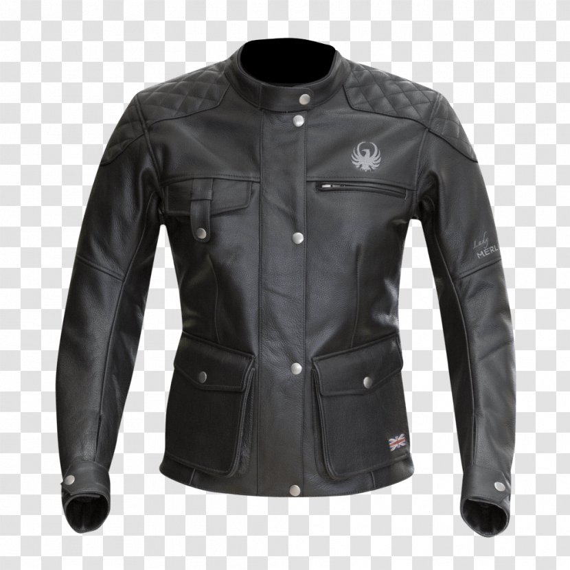 Leather Jacket Hoodie Motorcycle - Black Transparent PNG