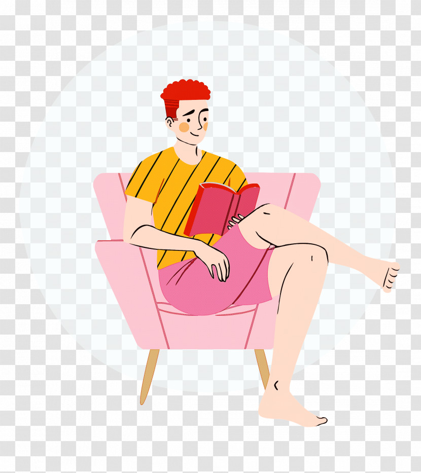 Reading Book Free Time Sofa Transparent PNG