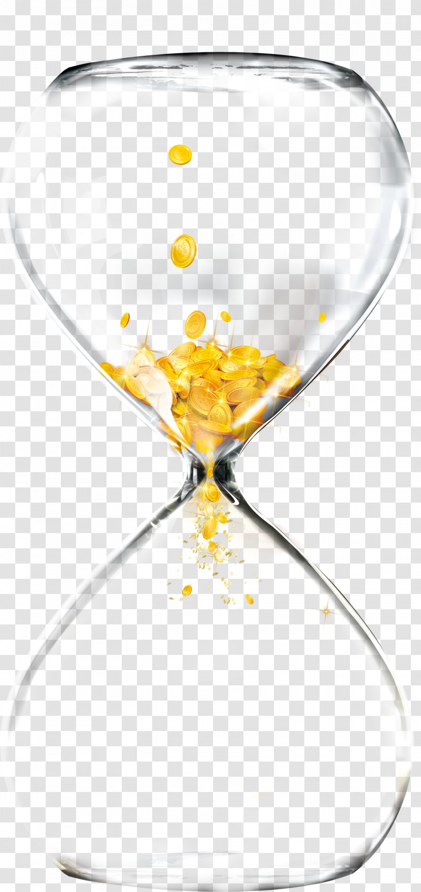 Time Value Of Money Hourglass - Free Gold Pull Material Transparent PNG