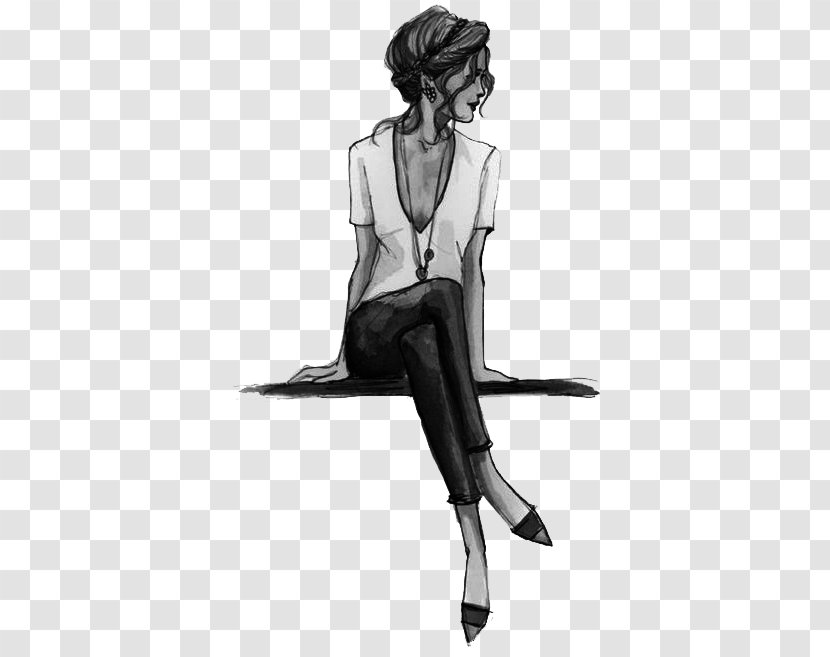 Fashion Illustration Drawing Sketch - Silhouette - Cartoon Transparent PNG