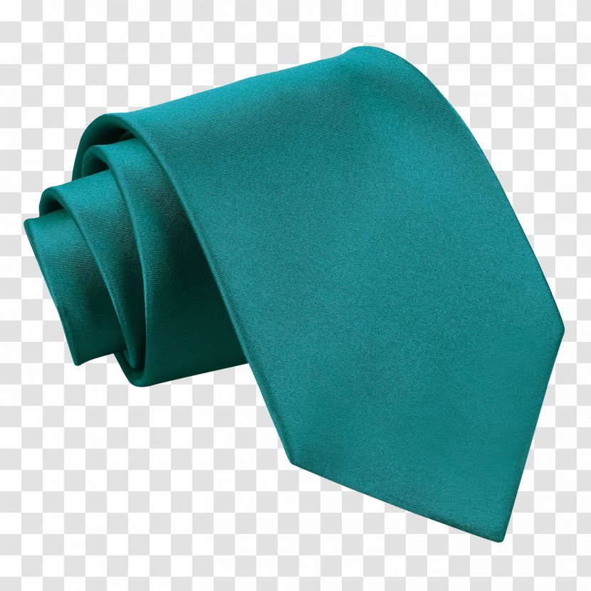 Necktie Teal Satin Bow Tie Clip - Men's Transparent PNG