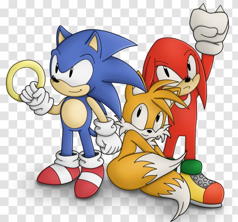 Sonic Chaos & Knuckles The Hedgehog Tails Forces - Fiction - Coloured Paper Transparent PNG
