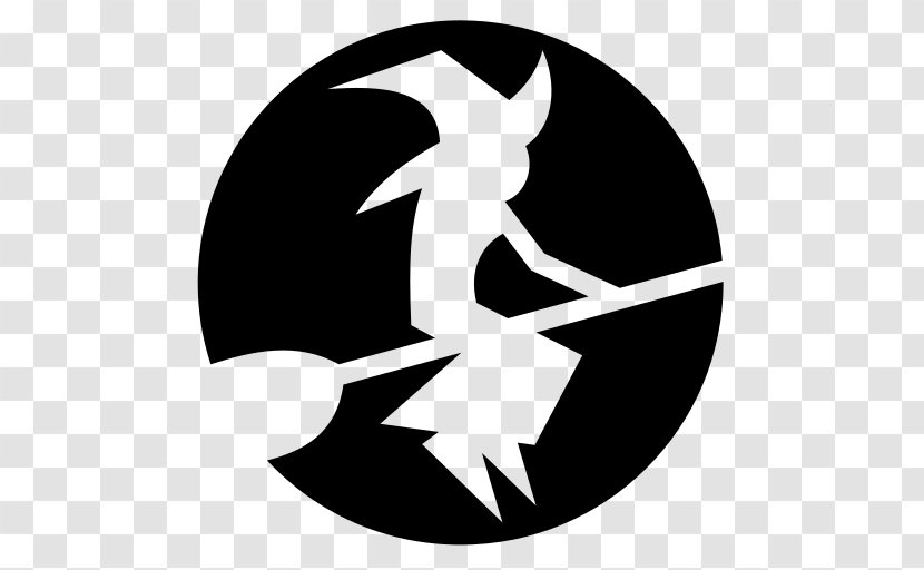 Flight Witch Icon - Silhouette Transparent PNG