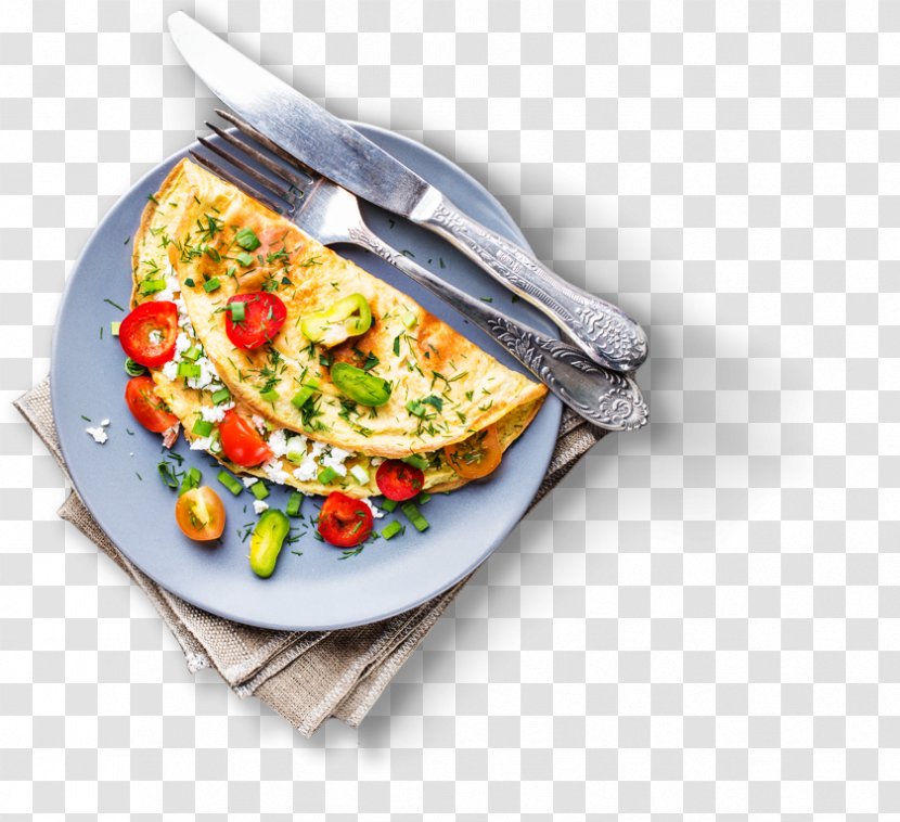 Omelette Vegetarian Cuisine Breakfast Recipe Garnish - Flatbread Transparent PNG