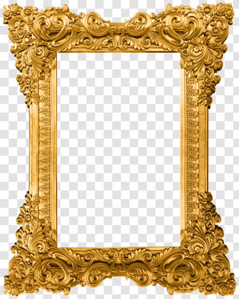 Computer File - Mirror - Gold Pattern Frame Transparent PNG