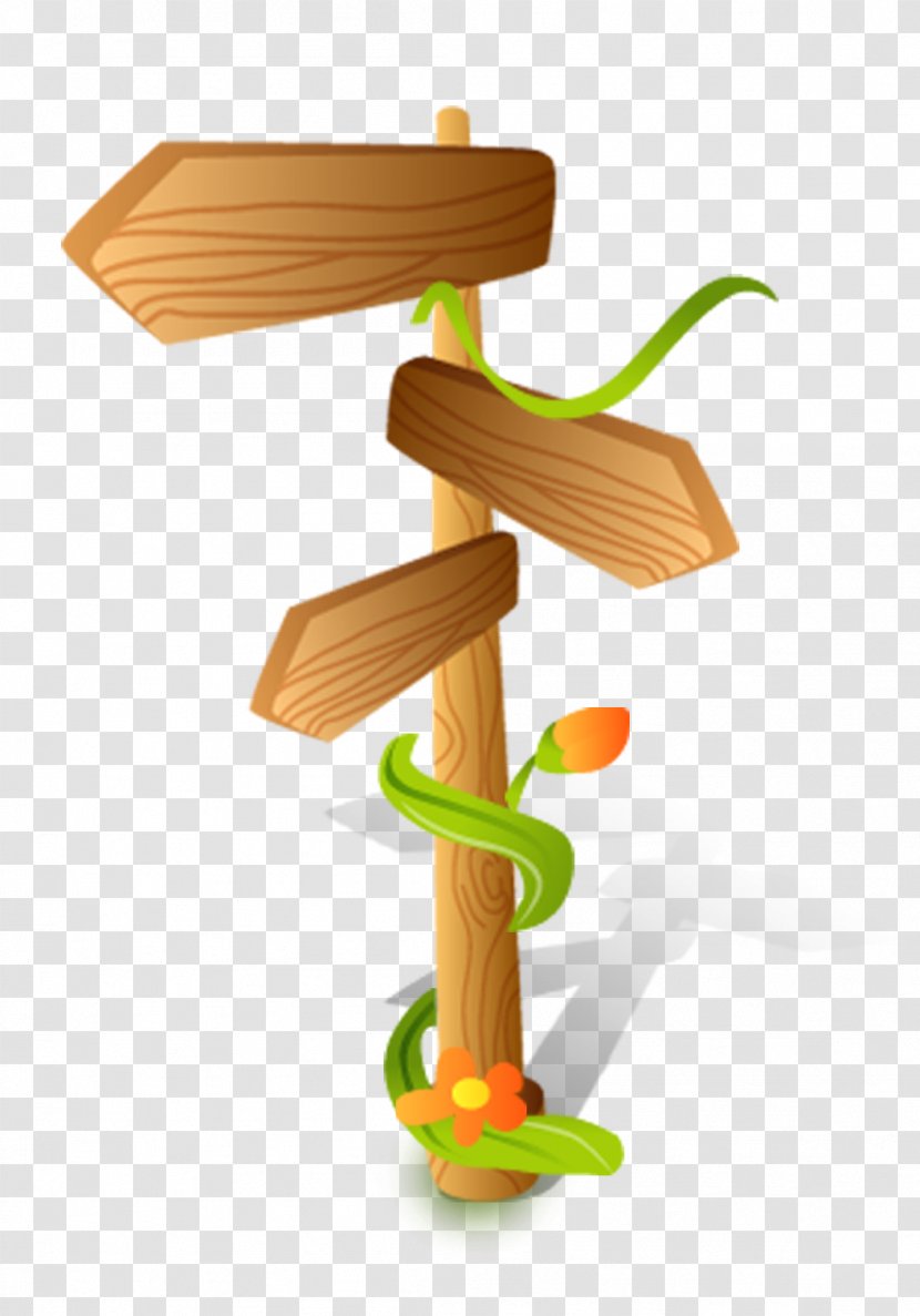 Cartoon Wood Arrow - Designer - Sign Transparent PNG