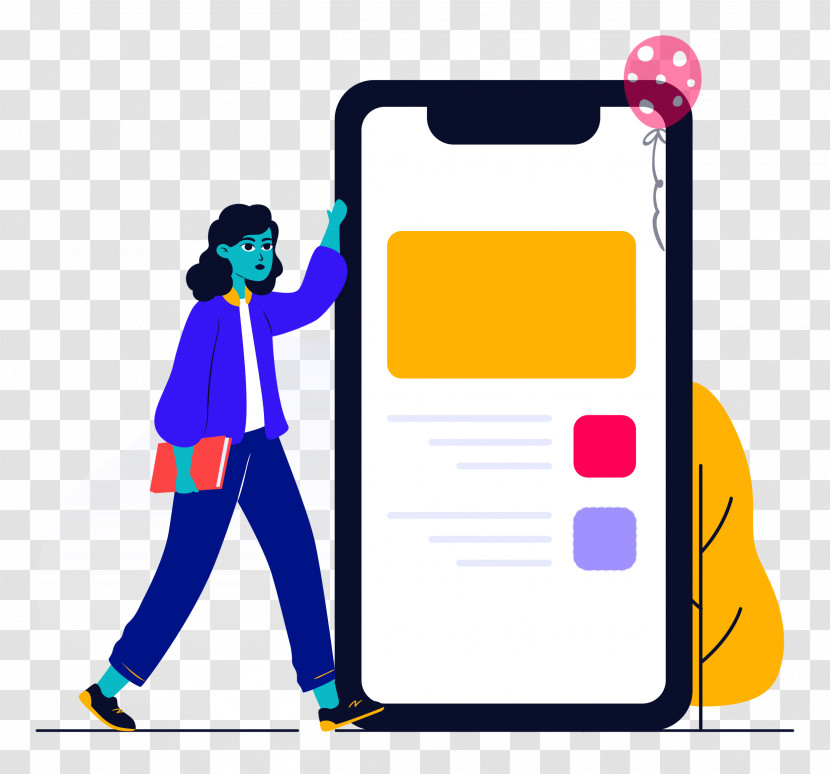 Mobile Phone Ebusiness Girl Transparent PNG