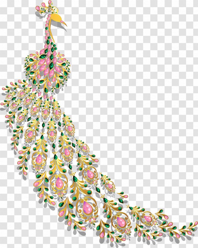 Diamond Peafowl - Body Jewelry - Pink Peacock Transparent PNG