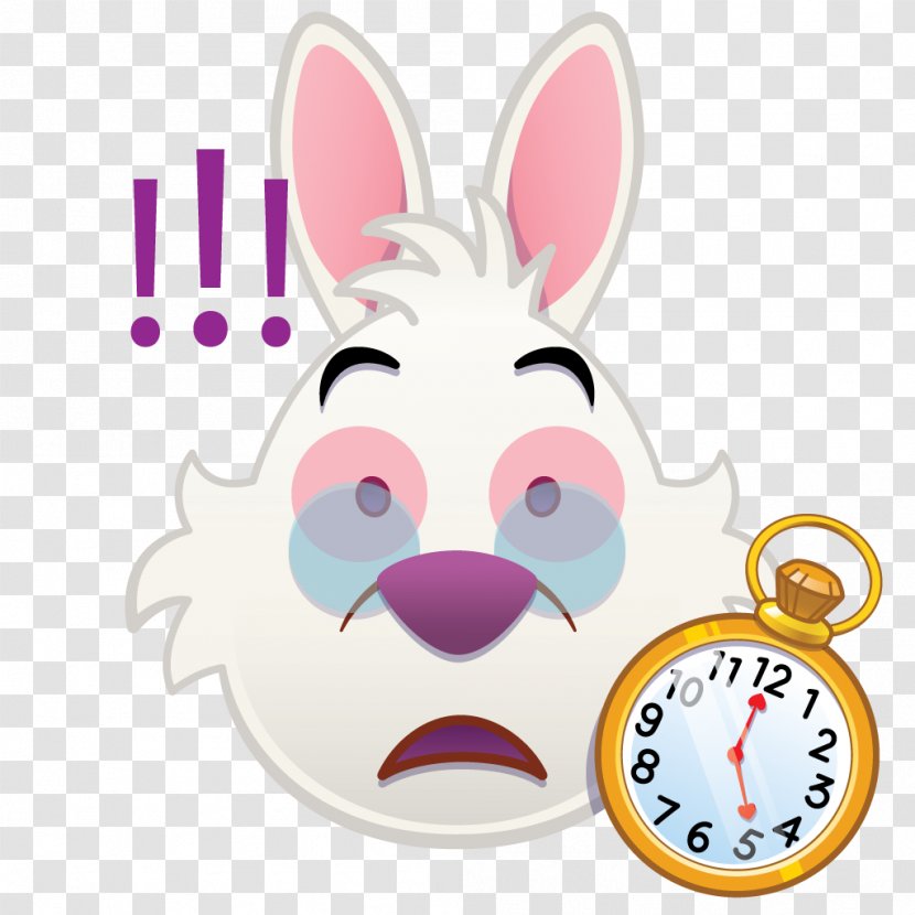 White Rabbit Disney Emoji Blitz Cheshire Cat - Nose - Emojii Map Transparent PNG