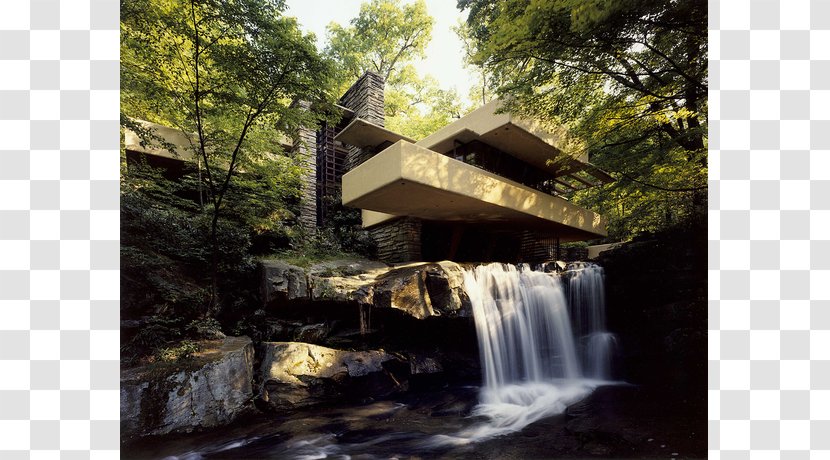 Fallingwater Frank Lloyd Wright Home And Studio Taliesin West Kentuck Knob Architecture - Water Feature - Falling Transparent PNG