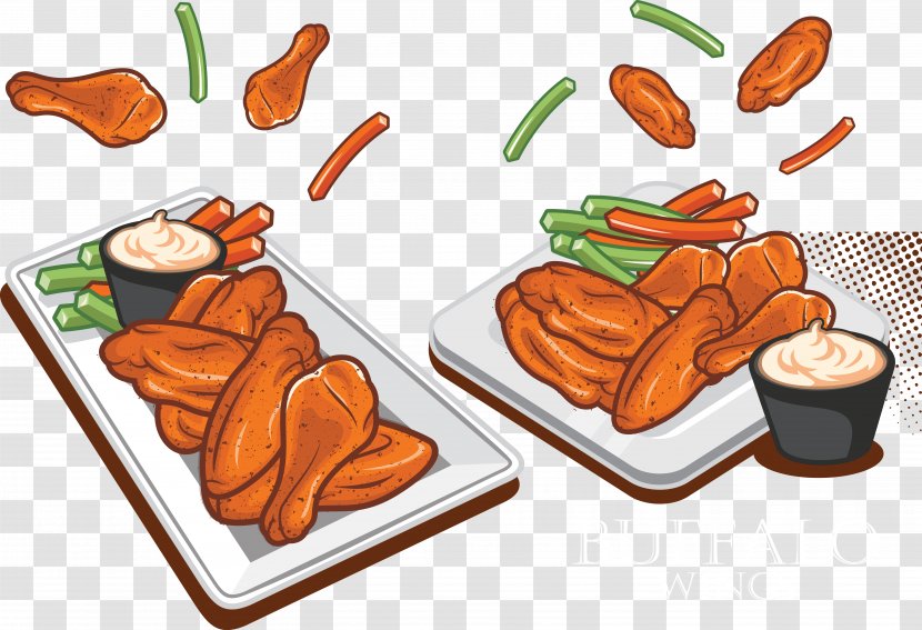 Buffalo Wing Fried Chicken Pungency Junk Food - Vegetable - Wings Spicy Meal Freshly Baked Transparent PNG