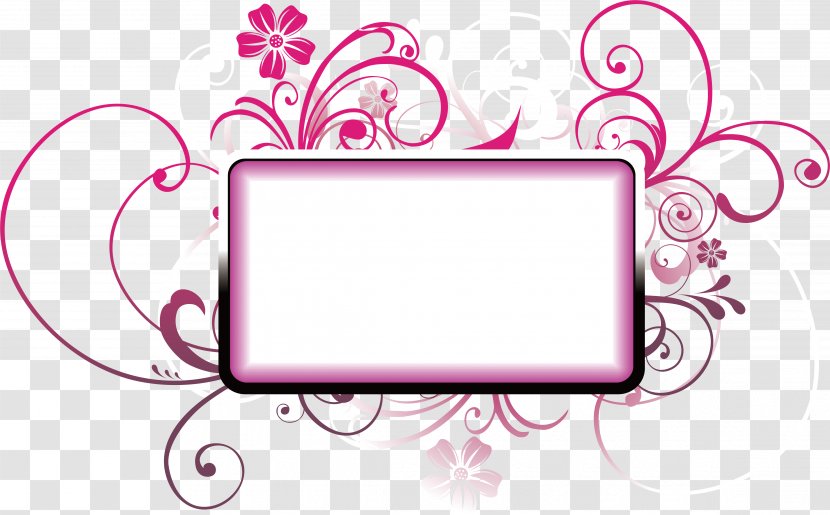 Picture Frames Decorative Arts Ornament Illustration - Text - Pink Flower Box Transparent PNG