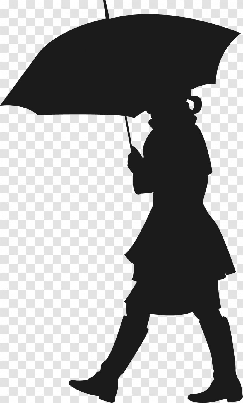 The Umbrellas Silhouette Wall Decal Sticker - Drawing - Pedestrians In Rain Transparent PNG